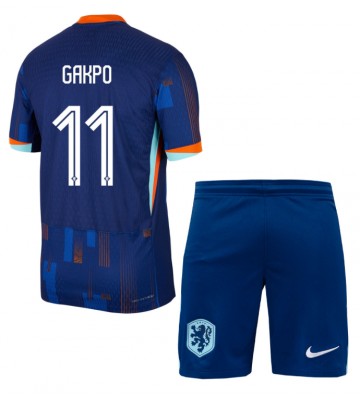 Netherlands Cody Gakpo #11 Replica Away Stadium Kit for Kids Euro 2024 Short Sleeve (+ pants)